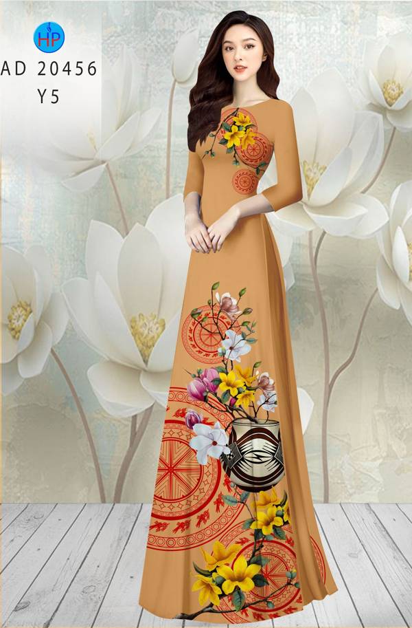 Vải Áo Dài Tết Hoa in 3D AD 20456 15